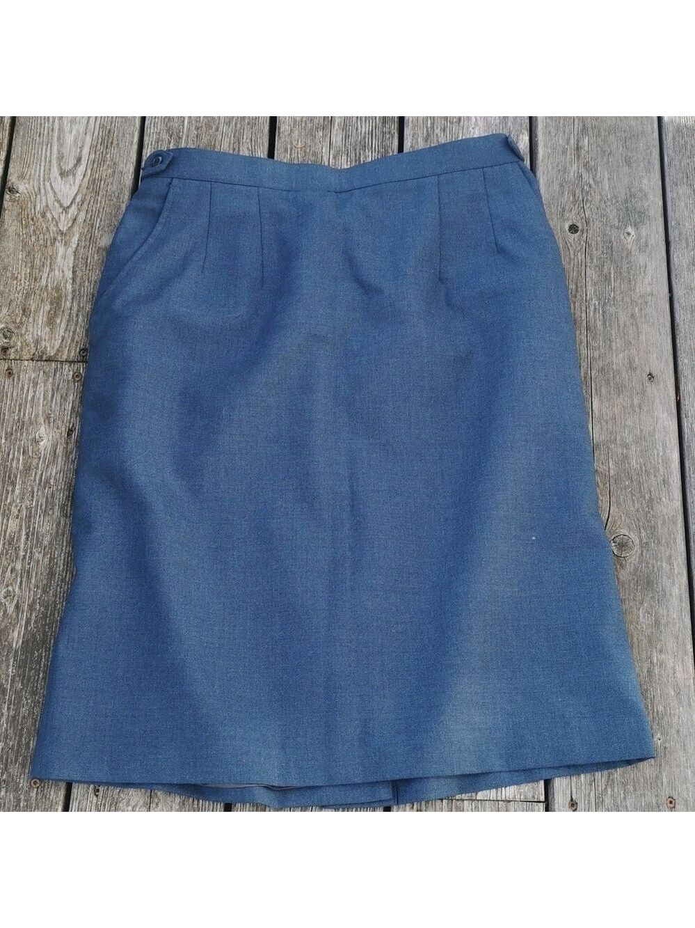 Blue wool blend pencil skirt. Logistic military. Size XL. EUC